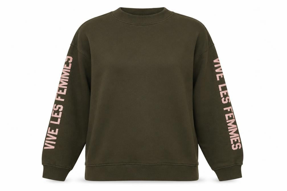 H&M Womens Green Polyester Pullover Sweatshirt Size M Pullover - Vive Les Femmes
