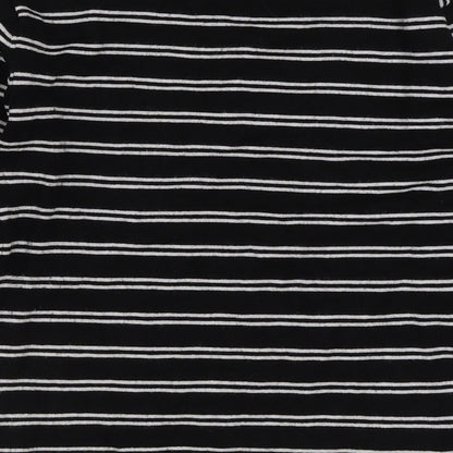 Atmosphere Womens Black Striped Viscose Basic T-Shirt Size 8 Round Neck