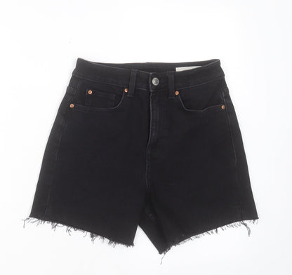 Marks & Spencer Womens Black Camel Cut-Off Shorts Size 6 L5 in Regular Button