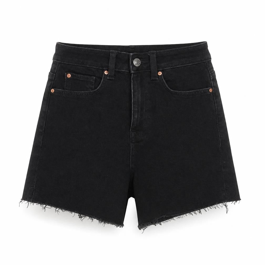 Marks & Spencer Womens Black Camel Cut-Off Shorts Size 6 L5 in Regular Button