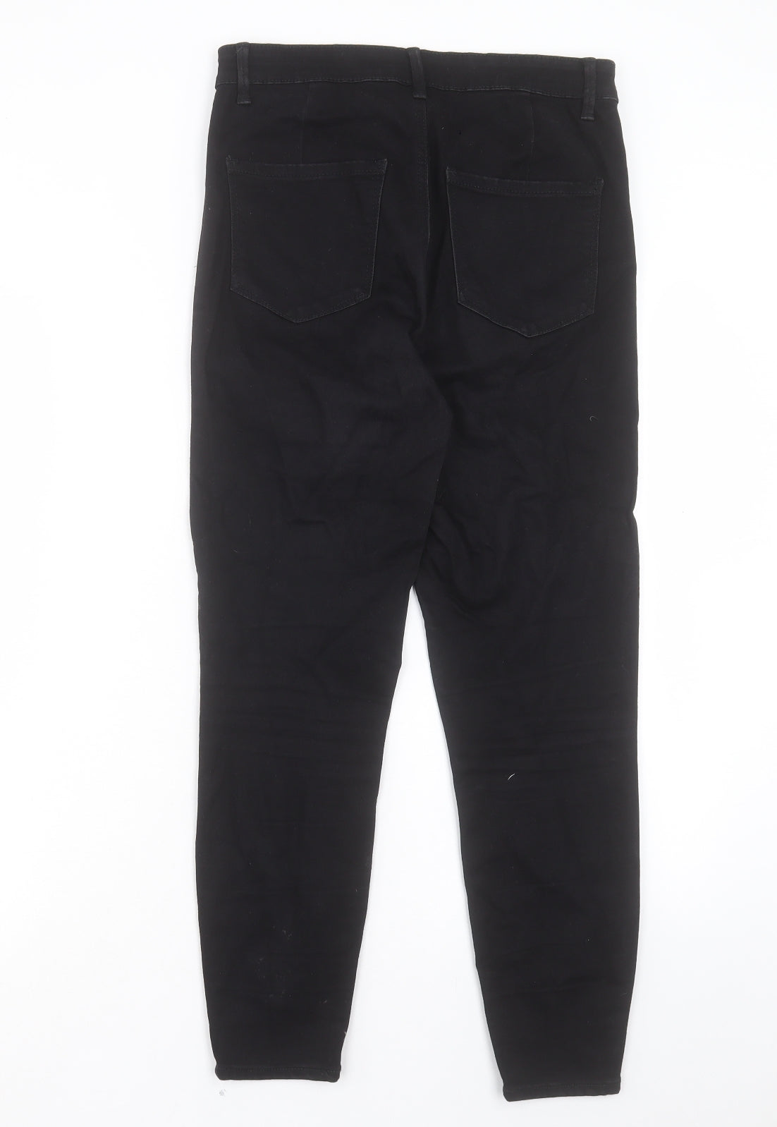 Denim & Co. Womens Black Cotton Skinny Jeans Size 12 L25 in Regular Button