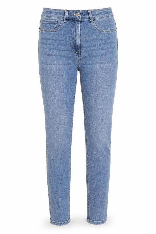 Next Womens Blue Cotton Skinny Jeans Size 10 L29 in Regular Button