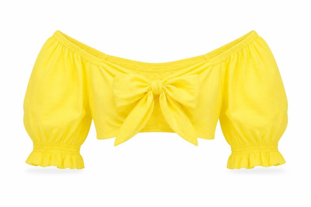 Boohoo Womens Yellow 100% Cotton Basic Blouse Size 10 V-Neck