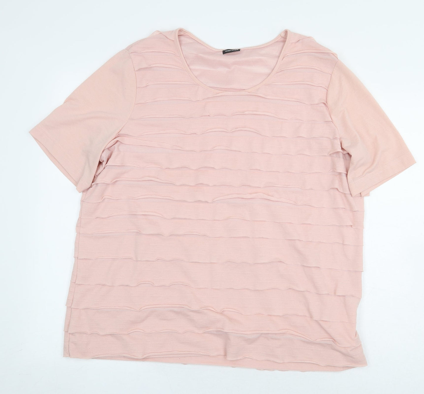 Gerry Weber Womens Pink Polyester Basic Blouse Size 20 Boat Neck
