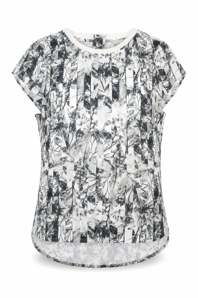 H&M Womens Multicoloured Floral Polyester Basic Blouse Size 8 Scoop Neck