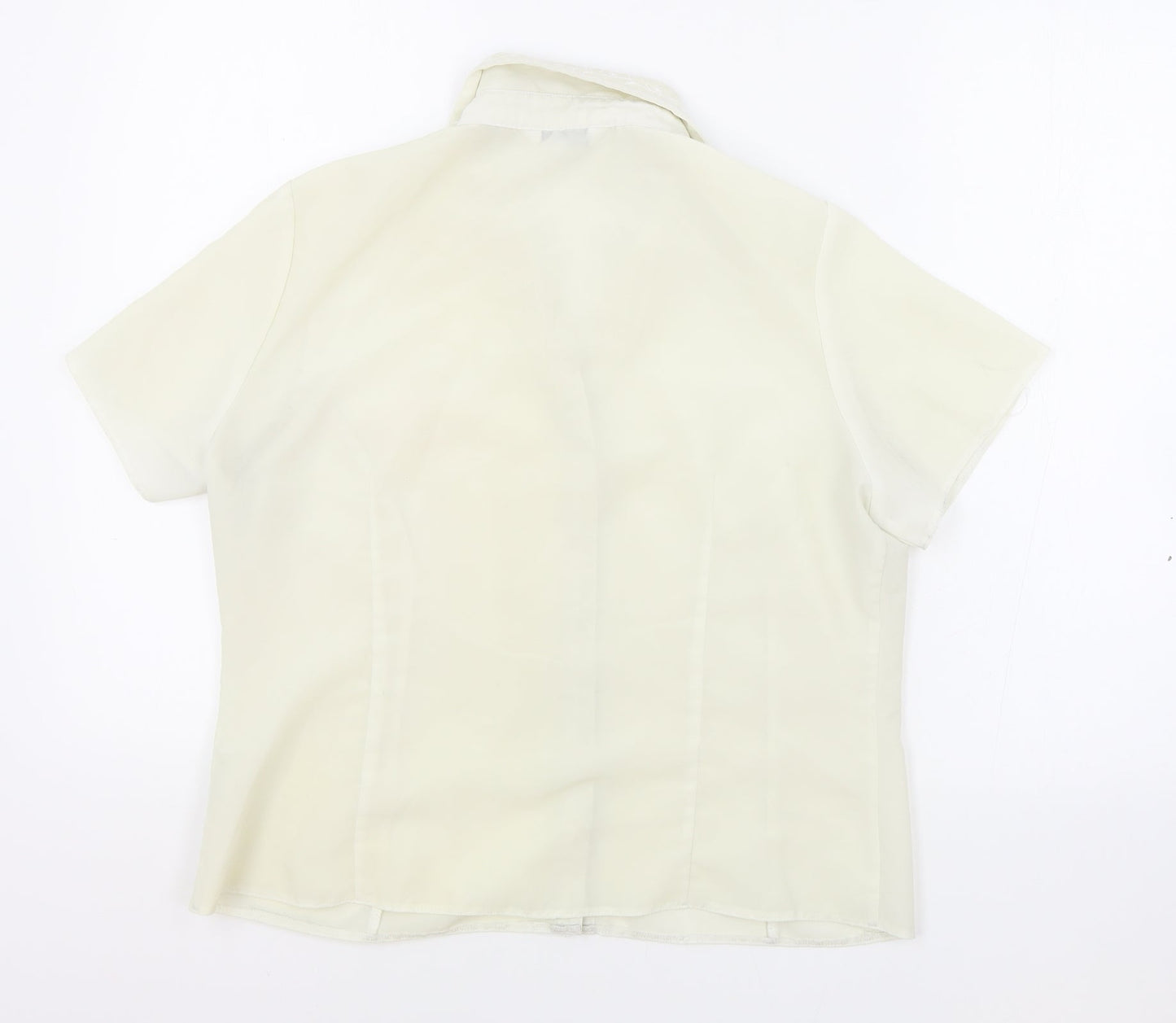 BHS Womens White Polyester Basic Button-Up Size 16 Collared