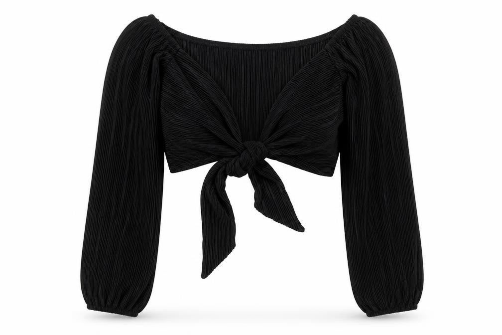 ASOS Womens Black Viscose Cropped Blouse Size 6 V-Neck