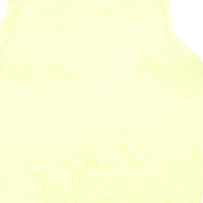 Monsoon Womens Yellow Linen Basic T-Shirt Size 14 Boat Neck