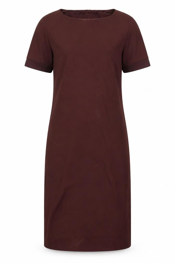 ASOS Womens Brown Polyester A-Line Size 10 Boat Neck Button