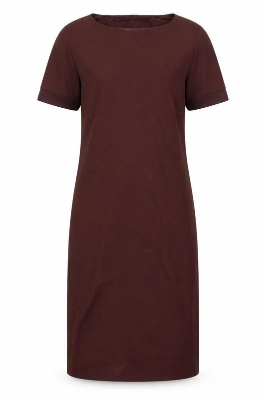 ASOS Womens Brown Polyester A-Line Size 10 Boat Neck Button