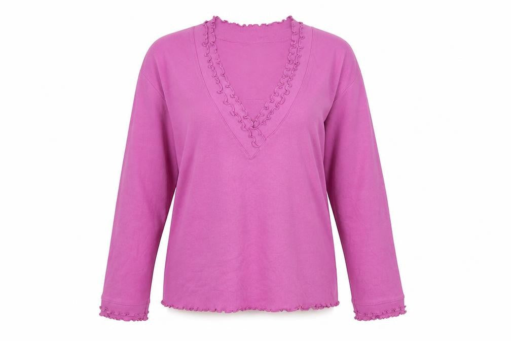 Emereco Womens Purple V-Neck Polyester Pullover Jumper Size 14
