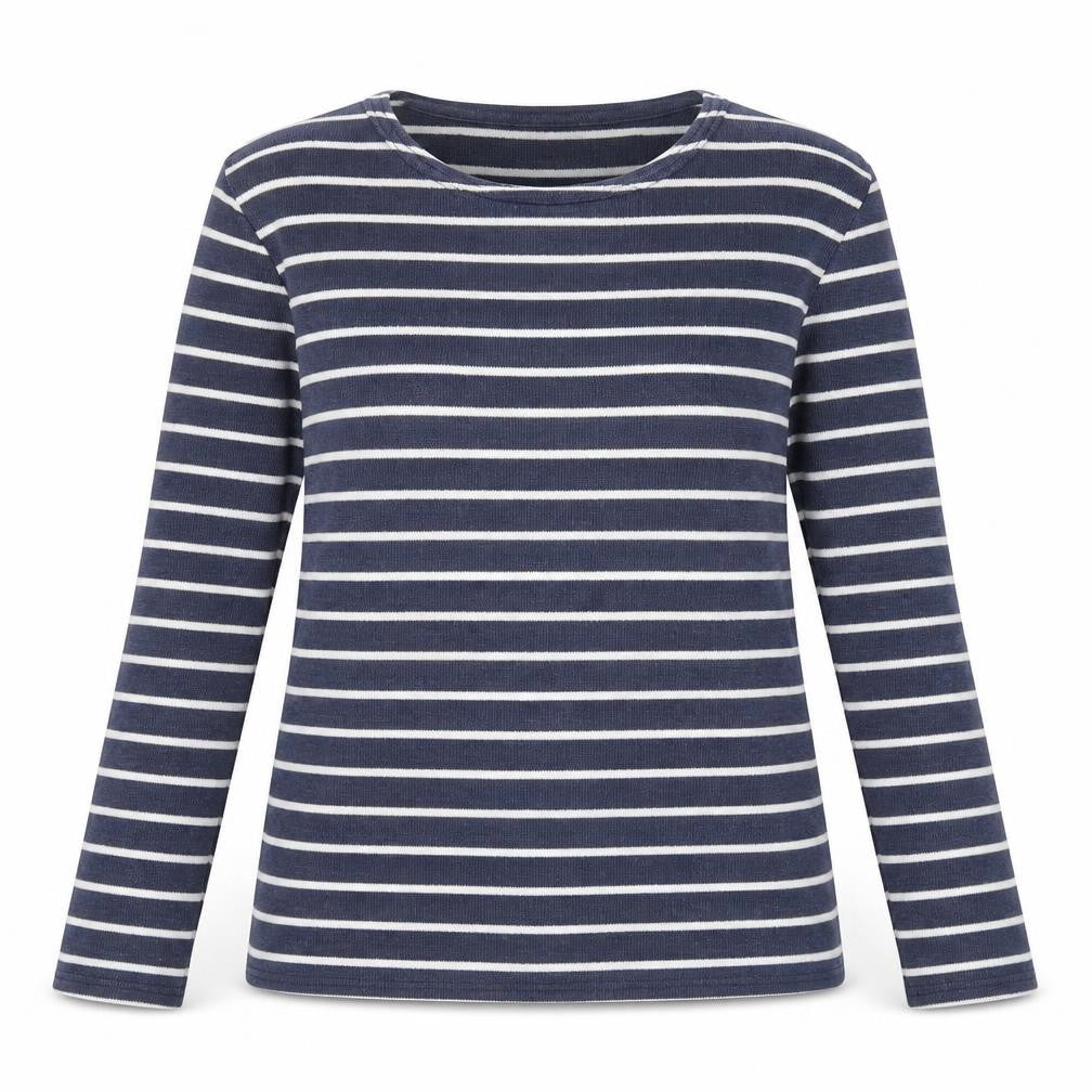 Topshop Womens Blue Round Neck Striped Acrylic Pullover Jumper Size 8