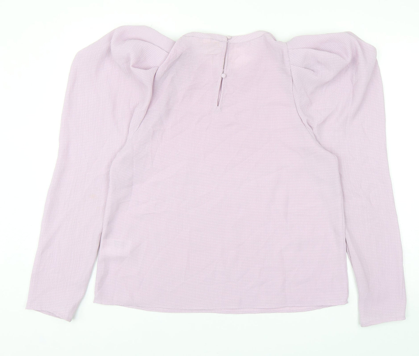 H&M Womens Purple Polyester Basic Blouse Size M Round Neck