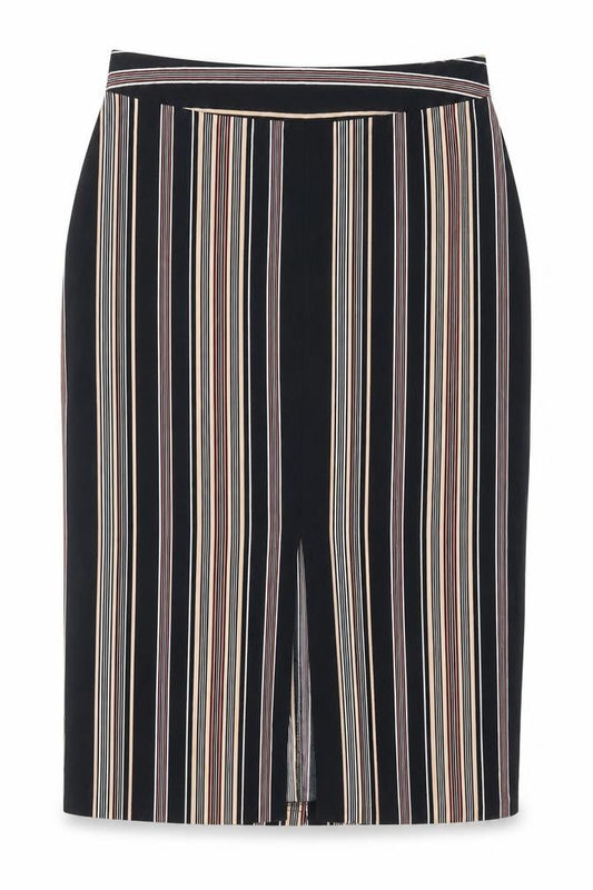 Miss Selfridge Womens Multicoloured Striped Polyester Straight & Pencil Skirt Size 14 Zip