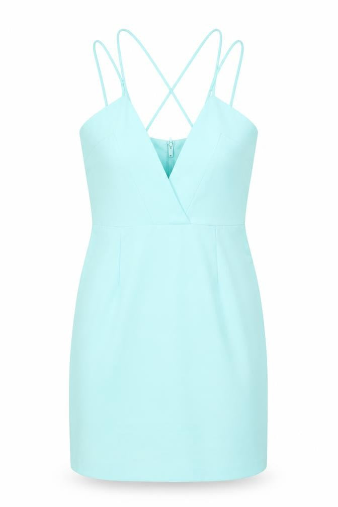 AQ/AQ Womens Blue Polyester Mini Size 10 V-Neck Zip