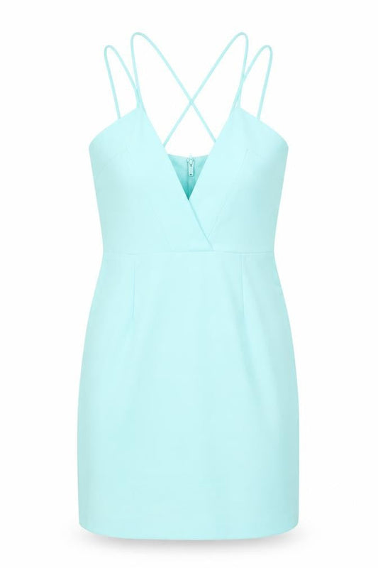AQ/AQ Womens Blue Polyester Mini Size 10 V-Neck Zip