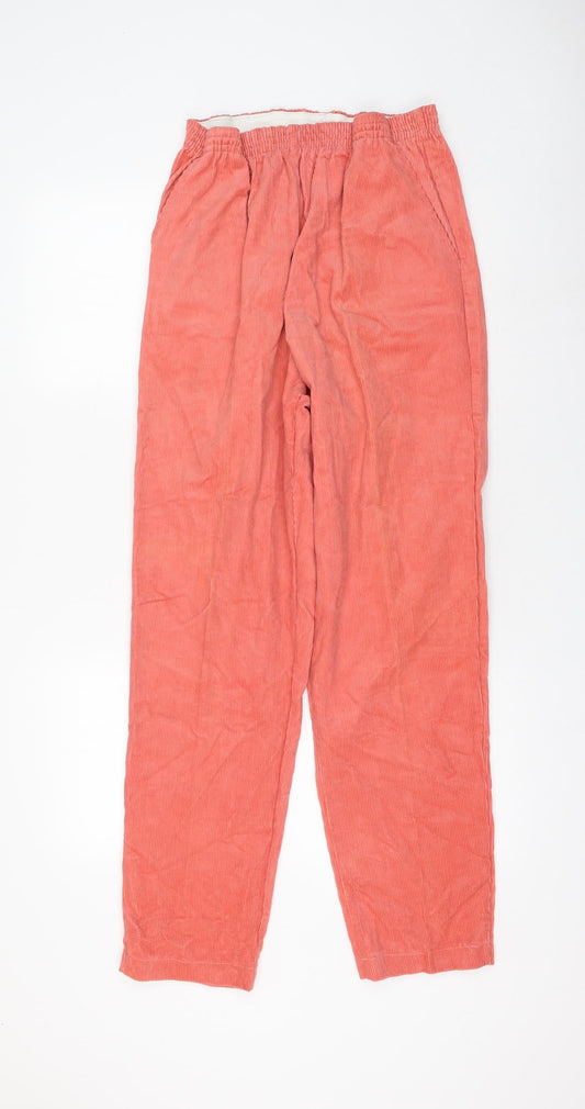 Preworn Womens Pink Cotton Trousers Size 14 L30 in Regular