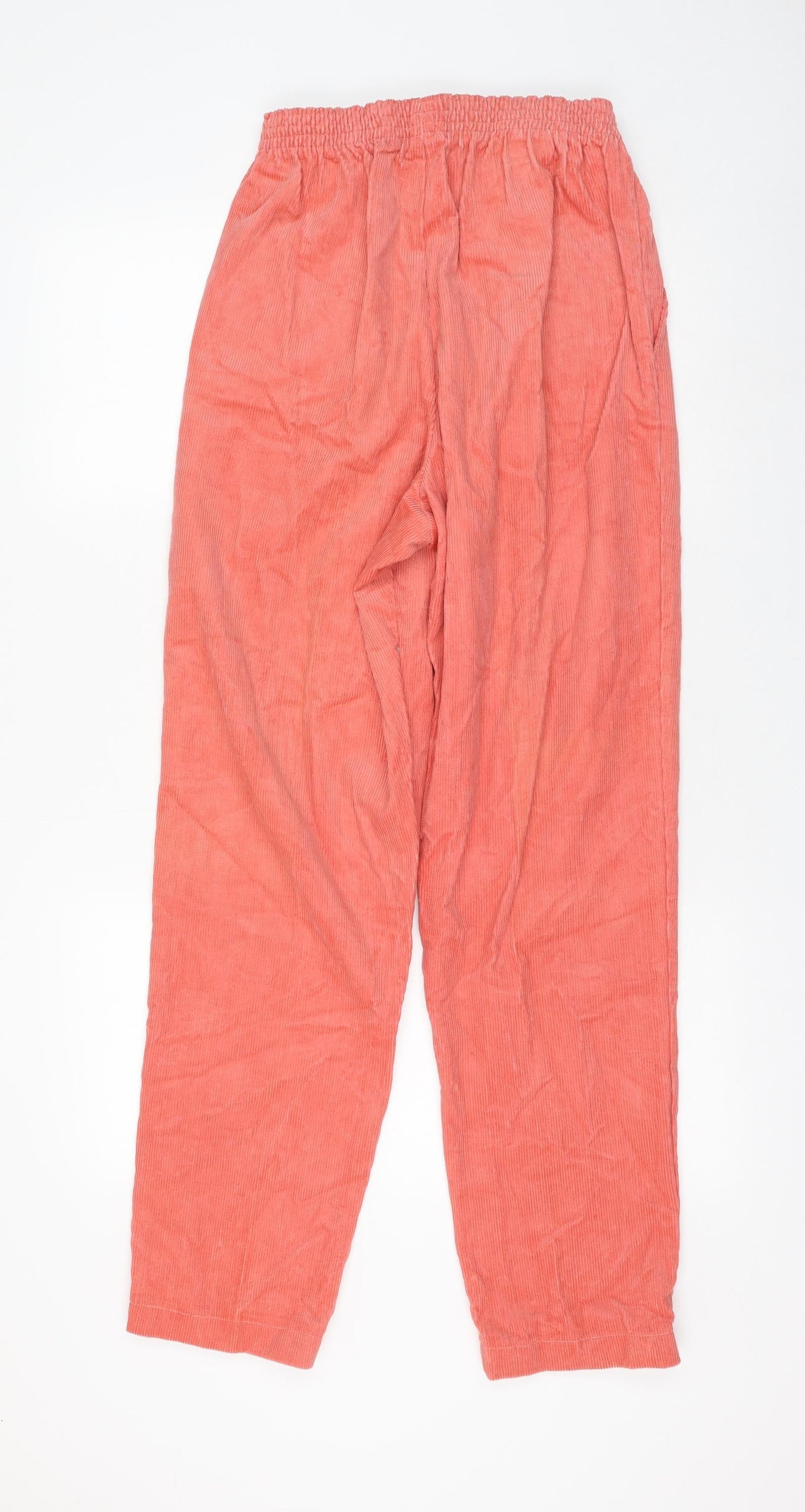 Preworn Womens Pink Cotton Trousers Size 14 L30 in Regular