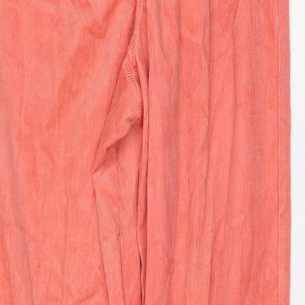 Preworn Womens Pink Cotton Trousers Size 14 L30 in Regular