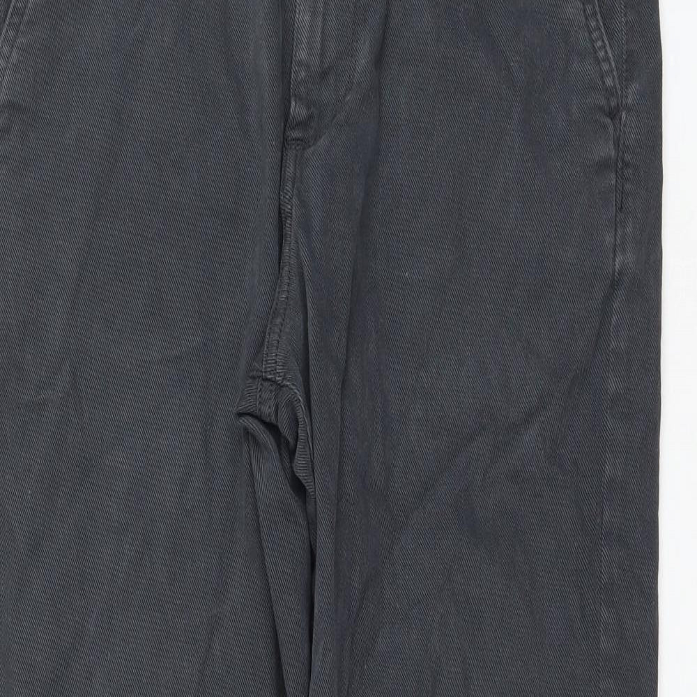 Marks and Spencer Womens Grey Cotton Tapered Jeans Size 32 in L31 in Regular Zip