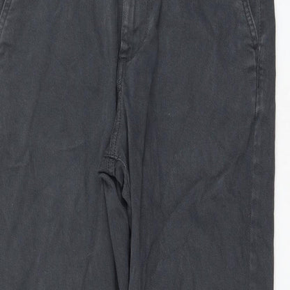 Marks & Spencer Womens Grey Cotton Tapered Jeans Size 32 in L31 in Regular Zip