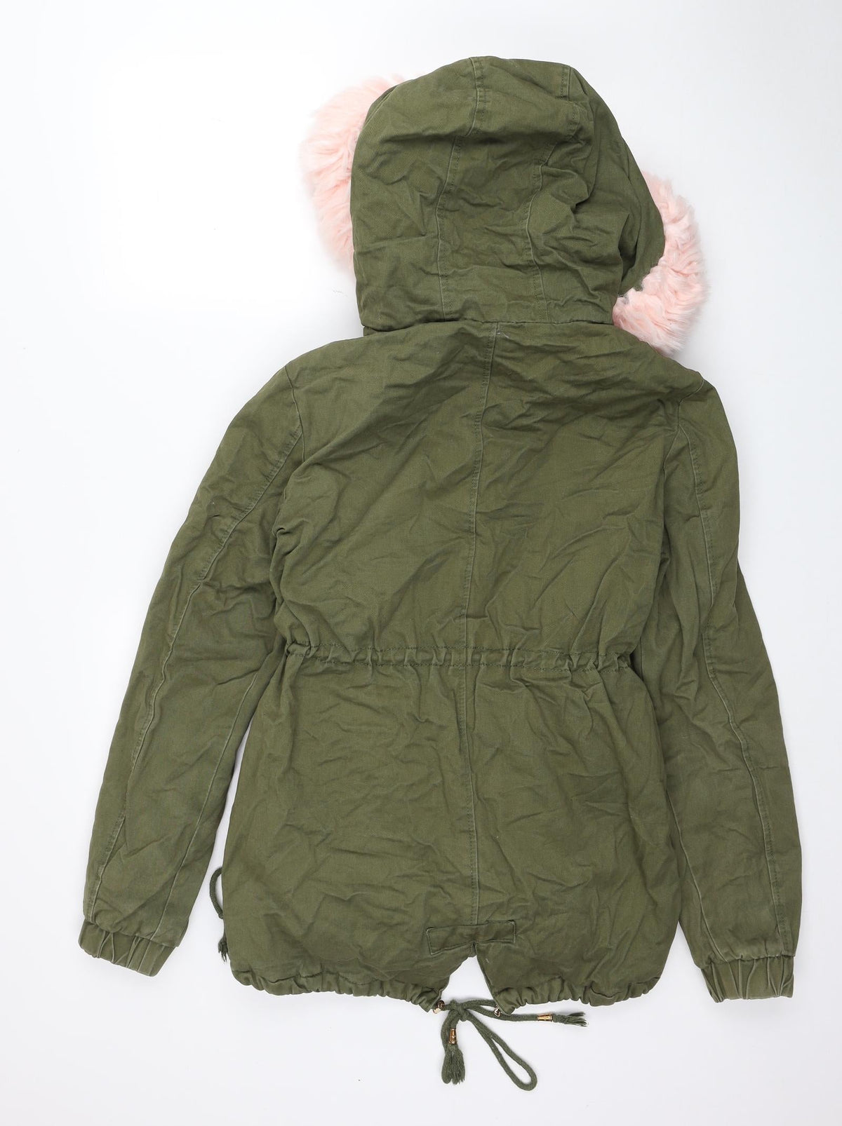 Preworn Womens Green Trench Coat Coat Size S Zip