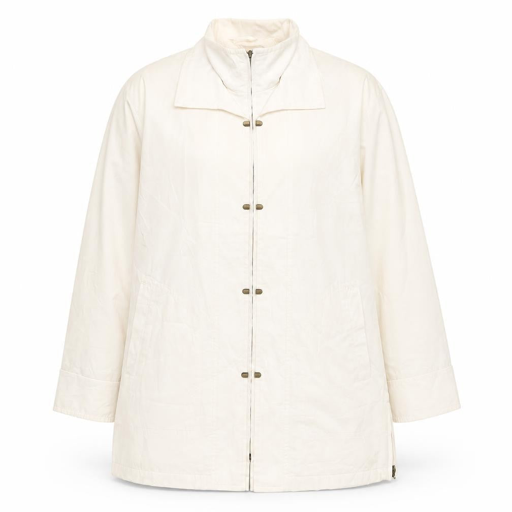 Astraka Womens Ivory Pea Coat Coat Size M Zip