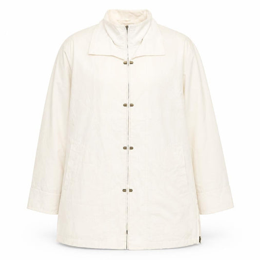 Astraka Womens Ivory Pea Coat Coat Size M Zip