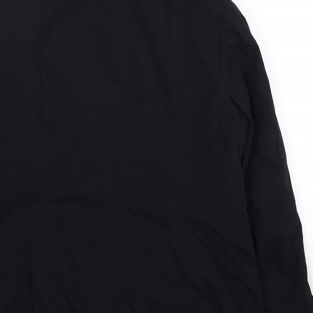 Debenhams Womens Black Trench Coat Coat Size 10 Button