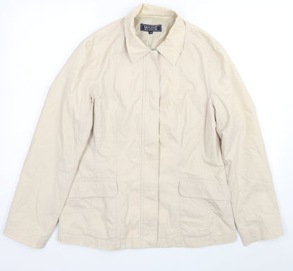 Maine New England Womens Beige Jacket Size 14 Zip