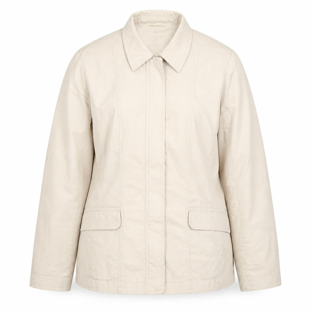 Maine Womens Beige Jacket Size 14 Zip
