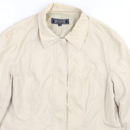 Maine New England Womens Beige Jacket Size 14 Zip