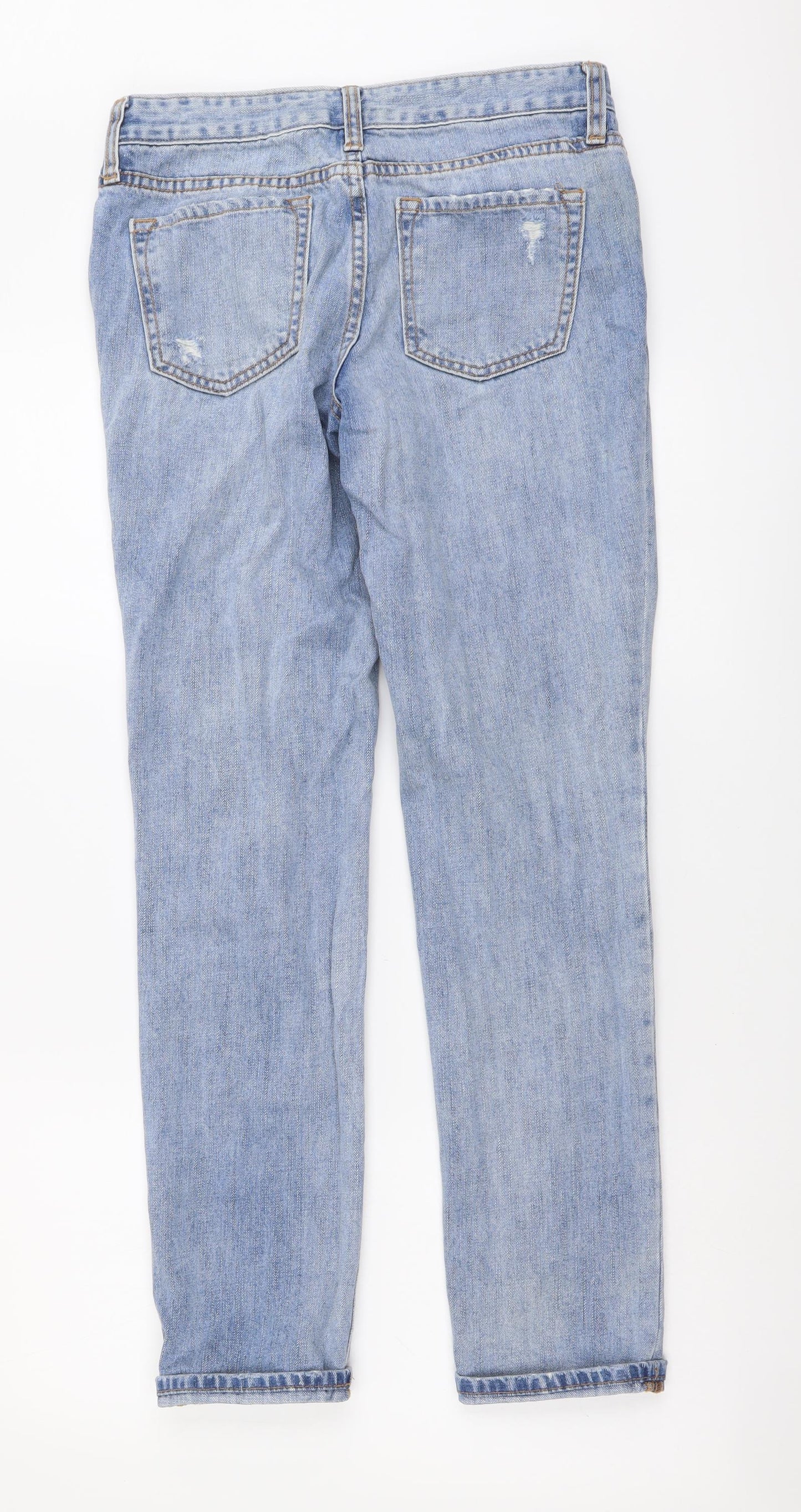 Gap Womens Blue Cotton Boyfriend Jeans Size 4 L28 in Regular Button