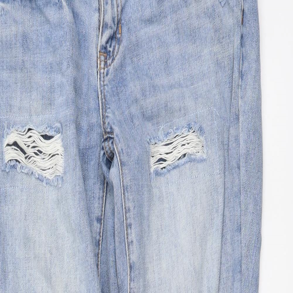 Gap Womens Blue Cotton Boyfriend Jeans Size 4 L28 in Regular Button