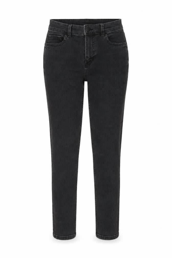 Marks & Spencer Womens Grey Cotton Straight Jeans Size 10 L26 in Slim Button