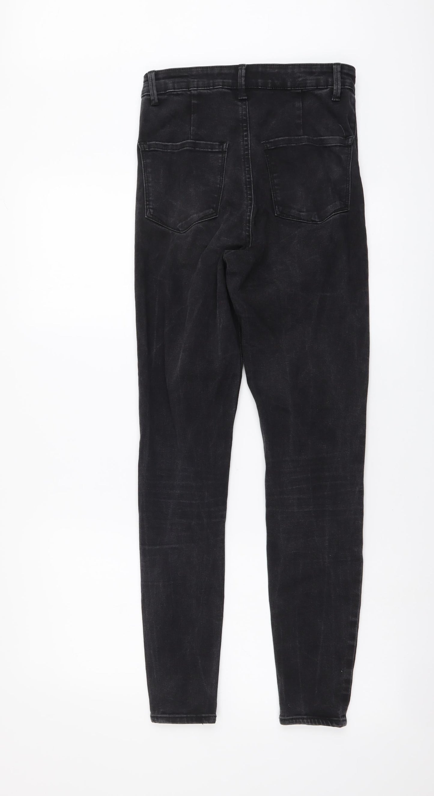 Denim & Co. Womens Black Cotton Skinny Jeans Size 10 L28 in Regular Button