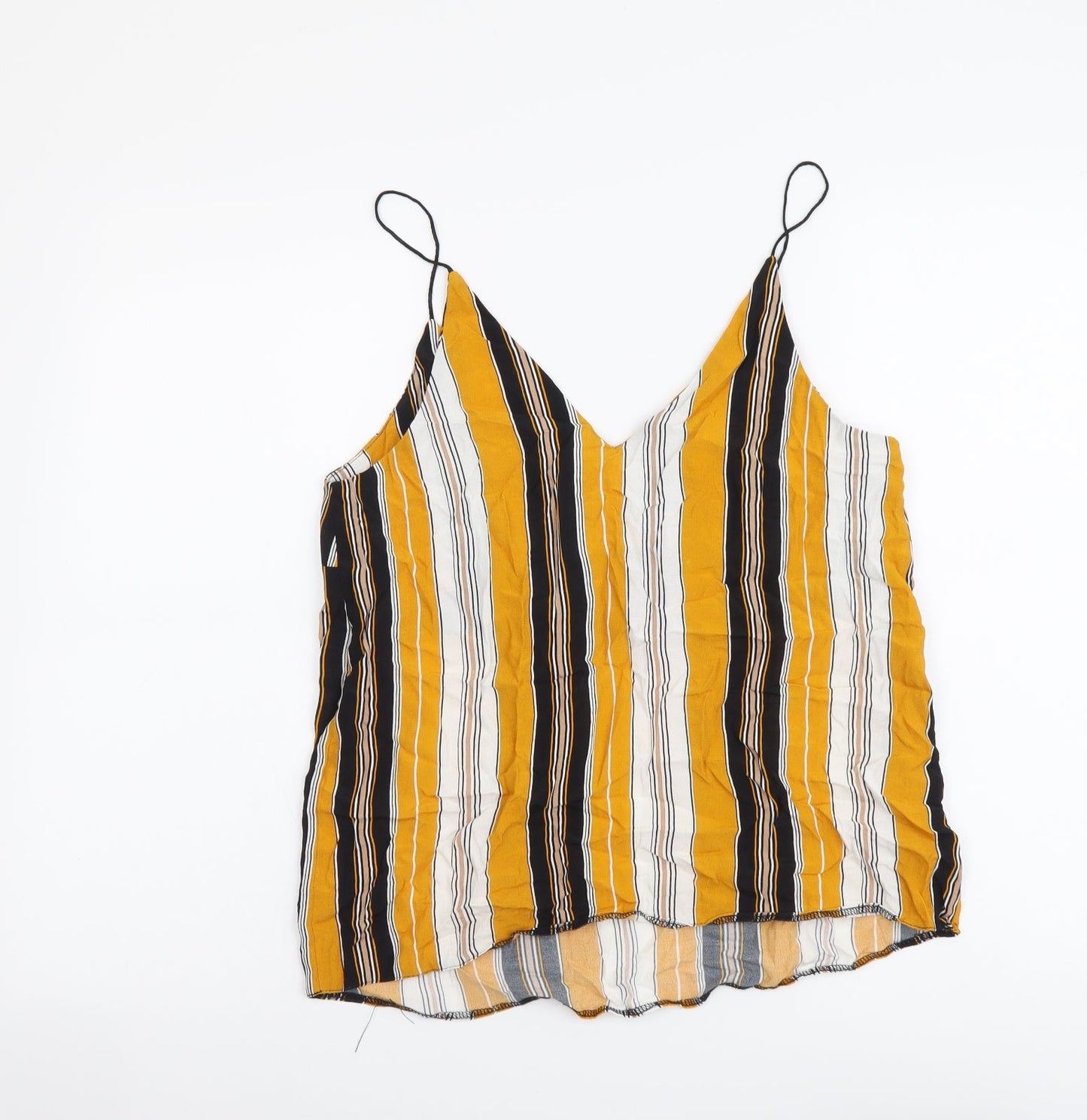 New Look Womens Multicoloured Striped Viscose Camisole Tank Size 8 V-Neck