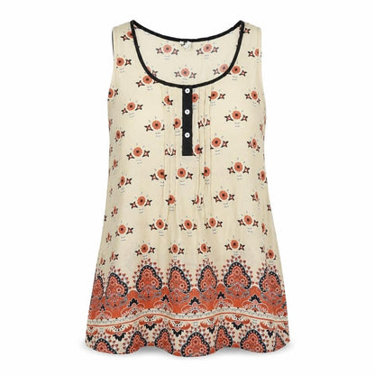 River Island Womens Multicoloured Geometric Polyester Basic Tank Size 8 Scoop Neck