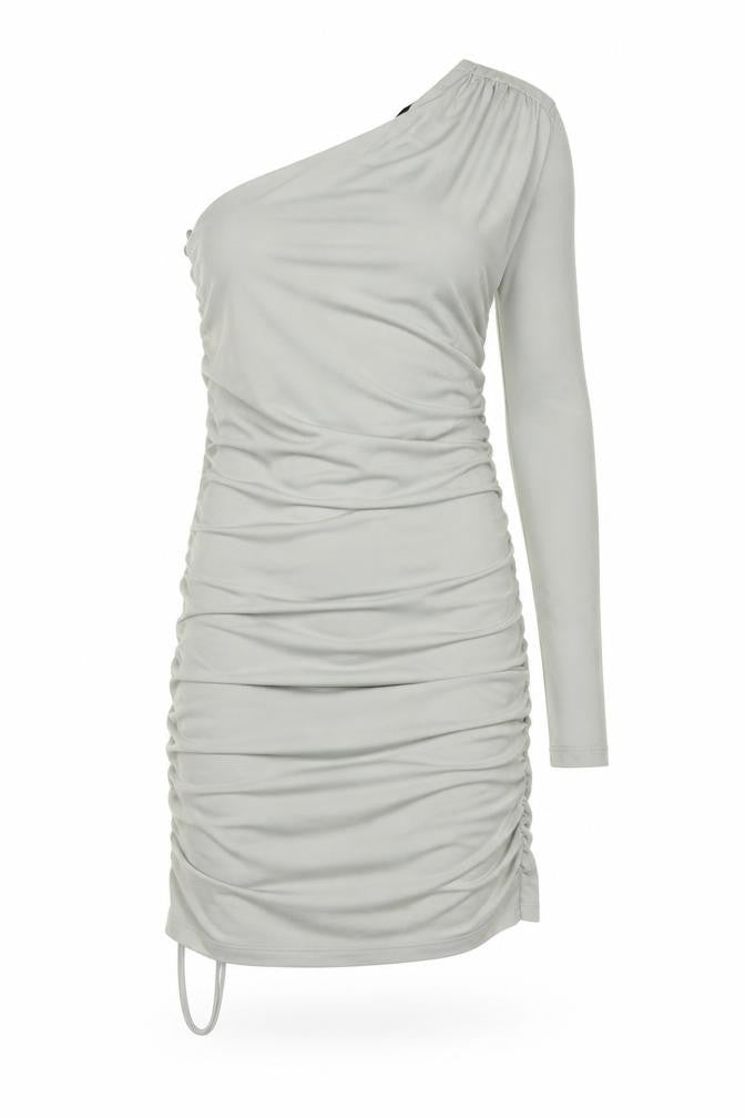 Zara Womens Grey Polyester Bodycon Size XS Off the Shoulder Zip