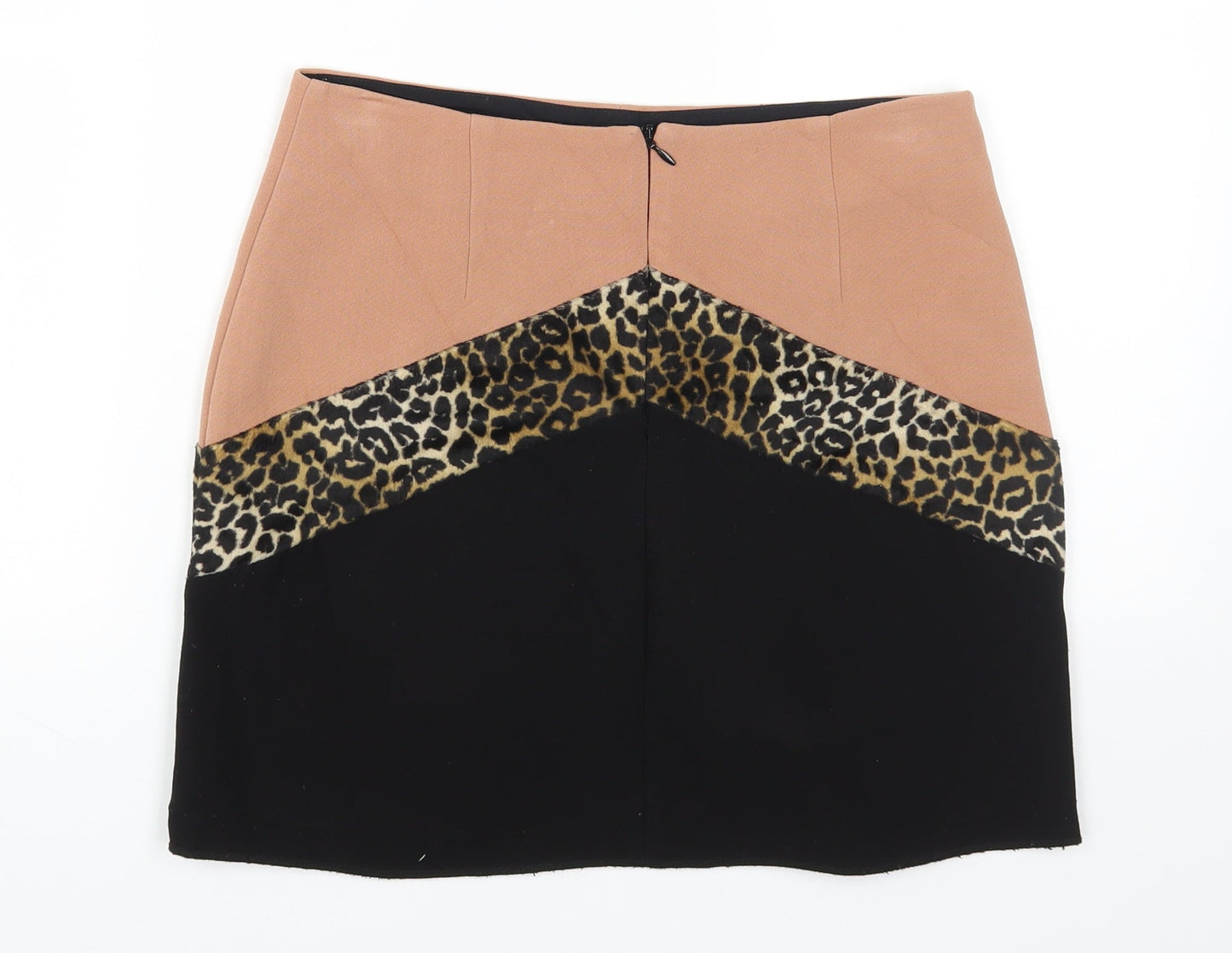 River Island Womens Multicoloured Striped Cotton Mini Skirt Size 8 Zip
