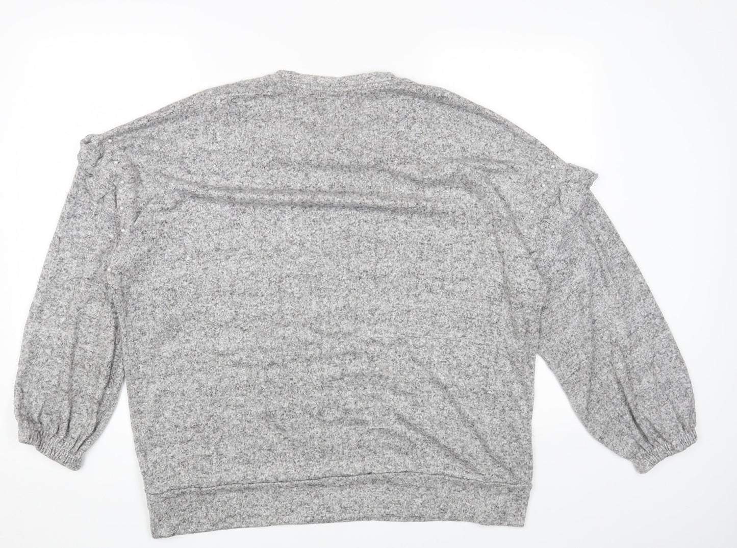 Wallis Womens Grey Viscose Basic T-Shirt Size L Round Neck