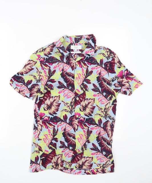 NEXT Womens Multicoloured Floral Viscose Basic Button-Up Size S Collared