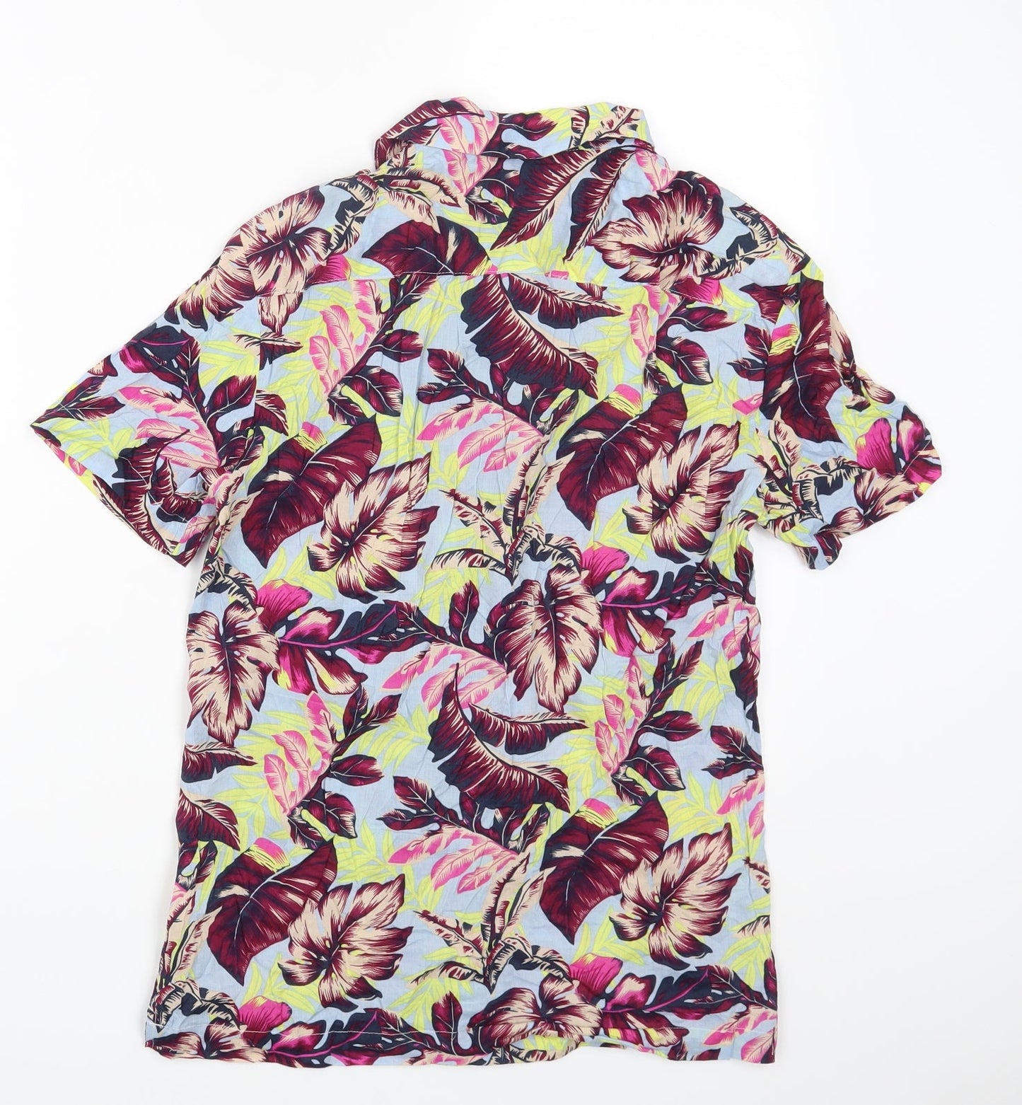 NEXT Womens Multicoloured Floral Viscose Basic Button-Up Size S Collared