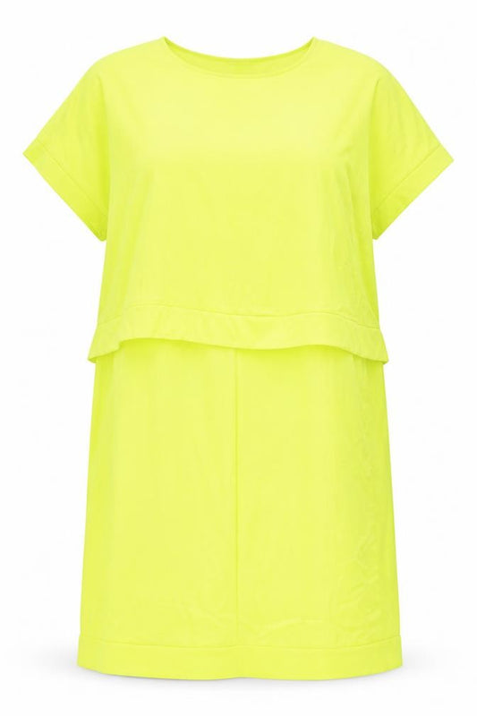River Island Womens Yellow Polyester Basic Blouse Size 14 Boat Neck - Cropped front