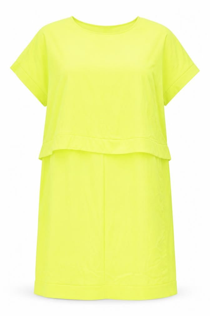 River Island Womens Yellow Polyester Basic Blouse Size 14 Boat Neck - Cropped front