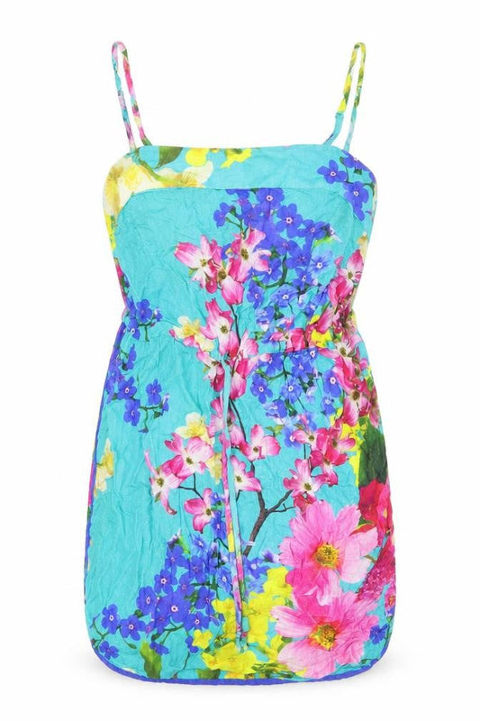 Next Womens Multicoloured Floral Viscose Mini Size 10 Off the Shoulder Pullover