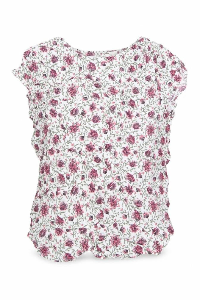 H&M Womens Multicoloured Floral Viscose Basic Blouse Size 8 Scoop Neck