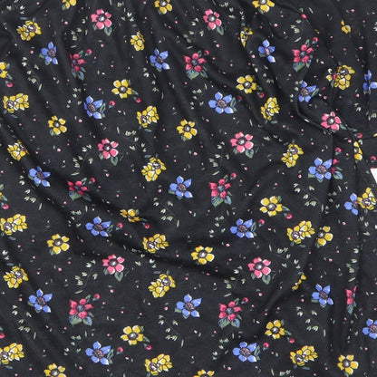 Preloved Papaya Womens Black Floral Polyester Basic Size 18 Off the Shoulder - Label