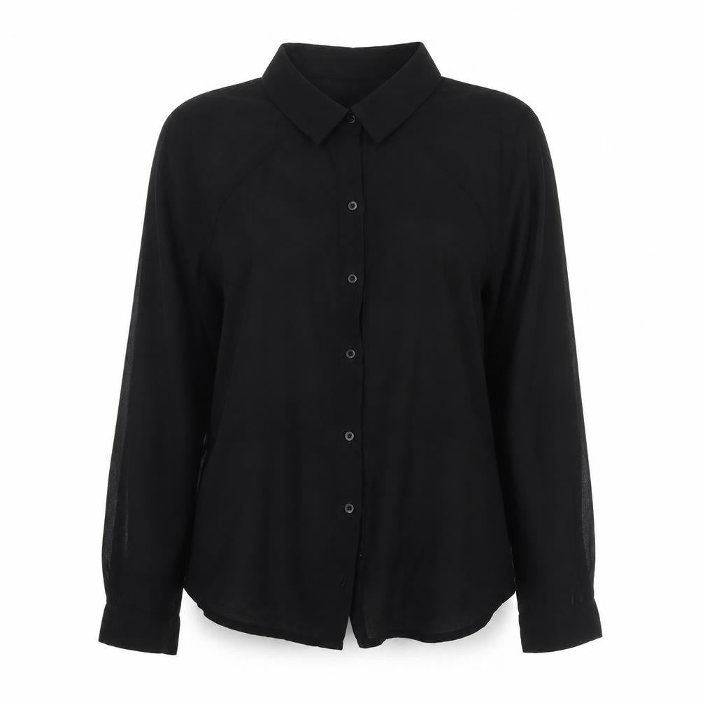 2day Womens Black Polyester Basic Button-Up Size M Collared