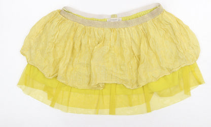 Mango Girls Yellow Cotton Tutu Skirt Size XS Regular Pull On